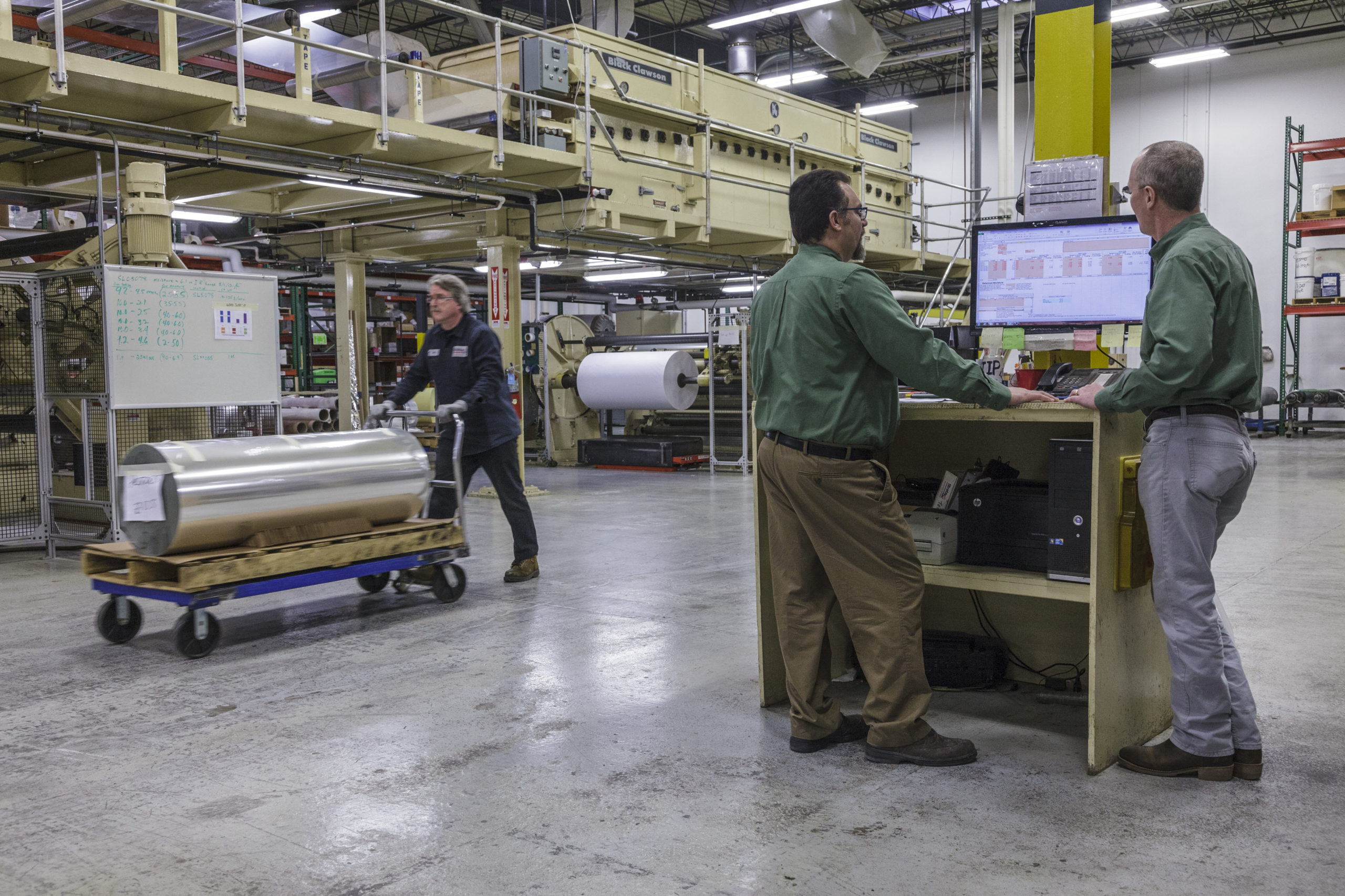 Workers inside facility