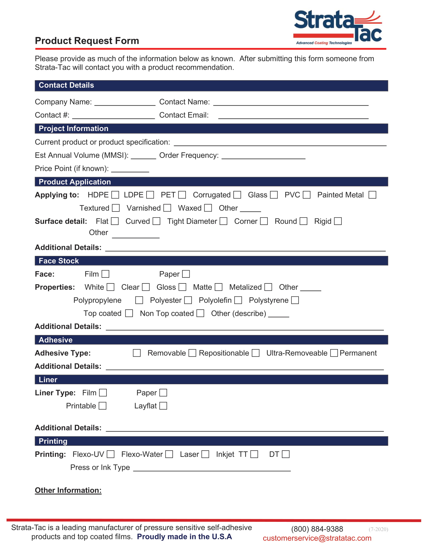 Product Quote Form